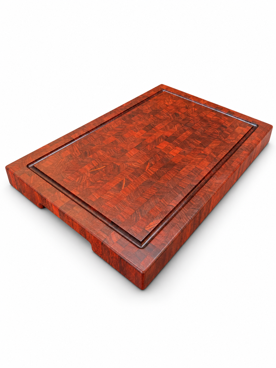African padauk end-grain cutting board